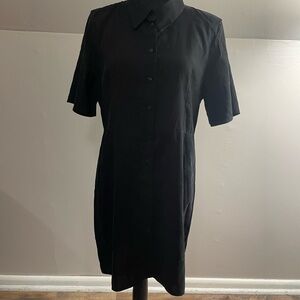 Classic Black Button-Up Dress